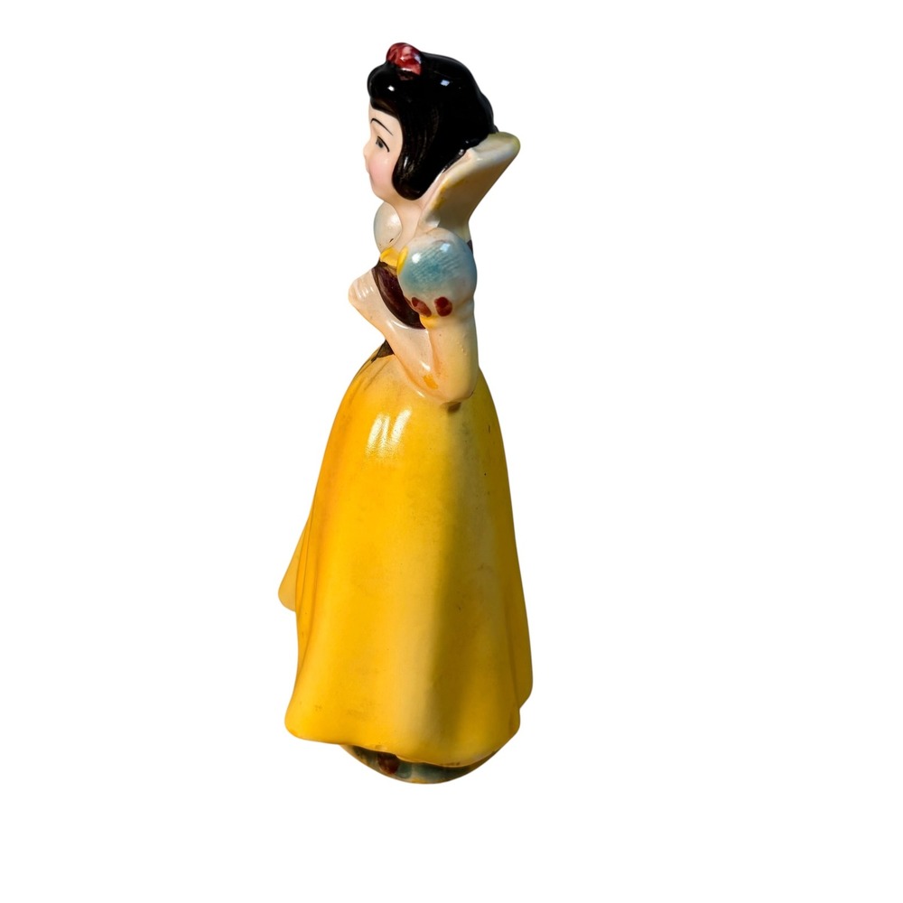VTG 1960 Disney Snow White Figurine Ceramic Yellow Dress Walt Disney Prod - Picture 3 of 15